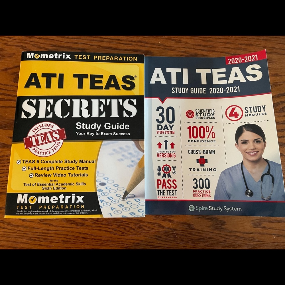 ATI TEAS test preparation book.